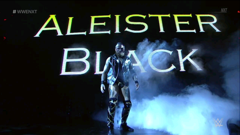 Aleister Black enters the ring for a match against Adam Cole on NXT