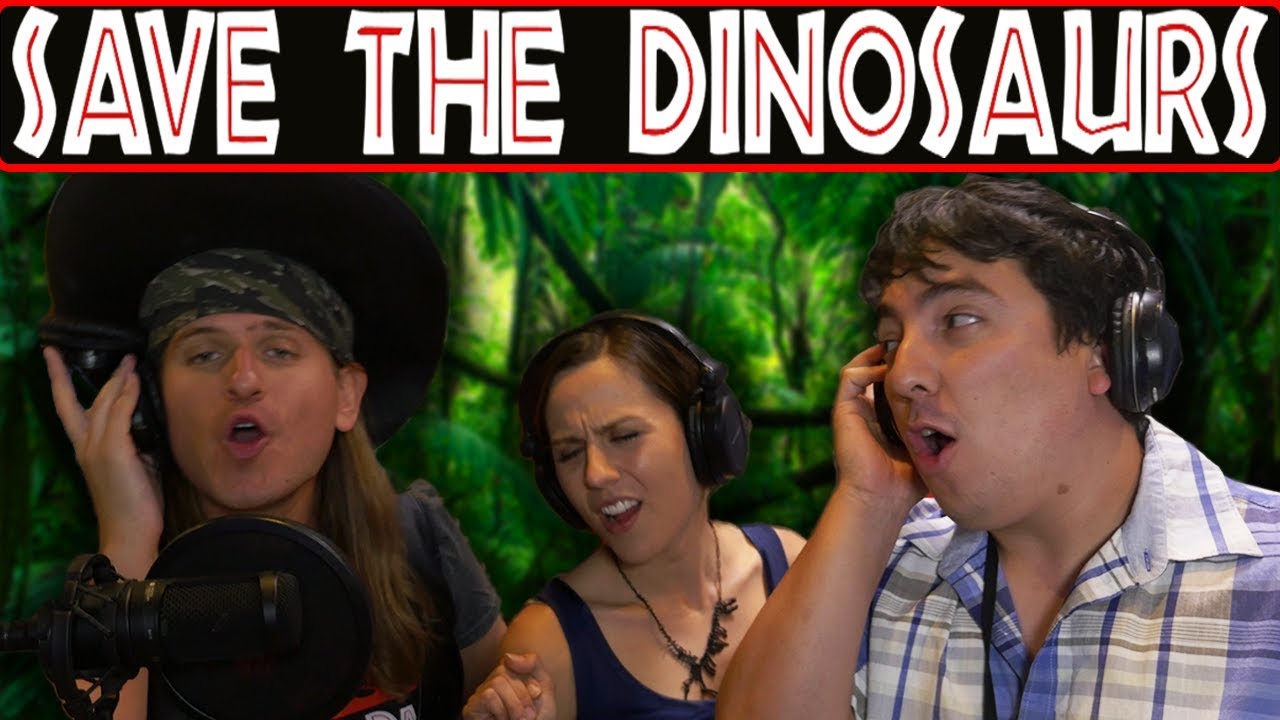 Cover photo of Hyper RPG's Jurassic World parody video, "Save the Dinosaurs"